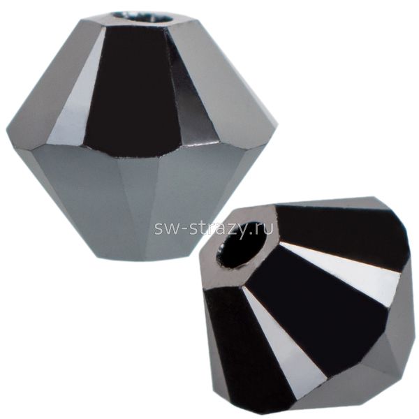 Бусины 5328 4 mm Jet Hematite 2X