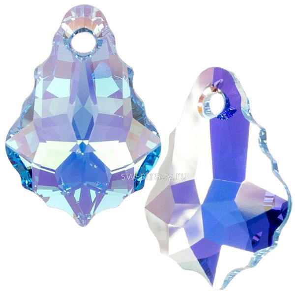 Кулоны 6090 22x15 mm Aquamarine AB