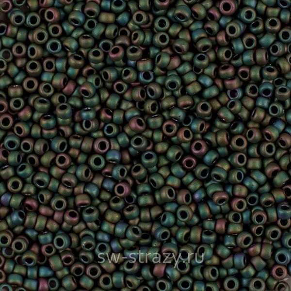 Бисер круглый 15/0 #0707 Матовый металлик, ирис\перидот