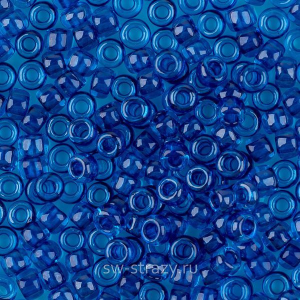Бисер круглый 8/0 #1074 Окрашенный изнутри хрусталь\глубокий синий
