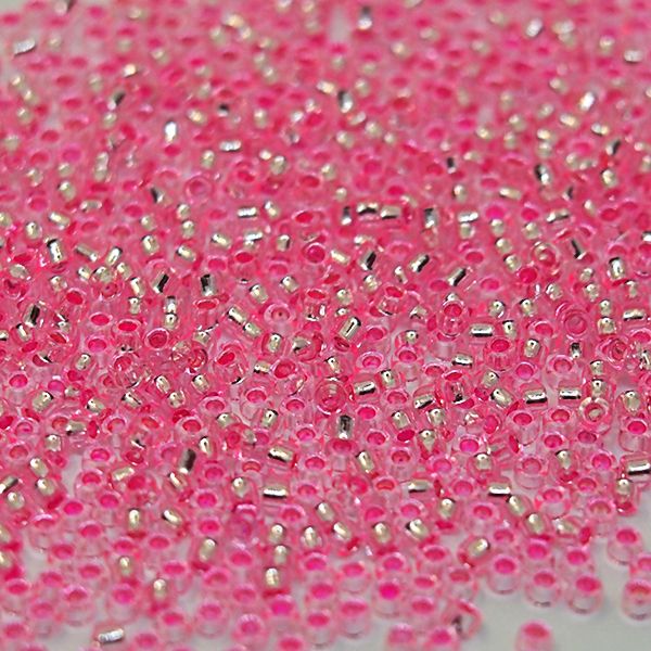 Бисер круглый 11/0 #0038 Внутреннее серебрение, розовый