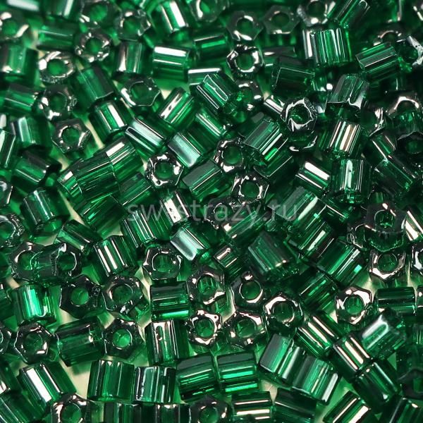 Шестиугольный 11/0 #0939 Прозрачный, изумруд